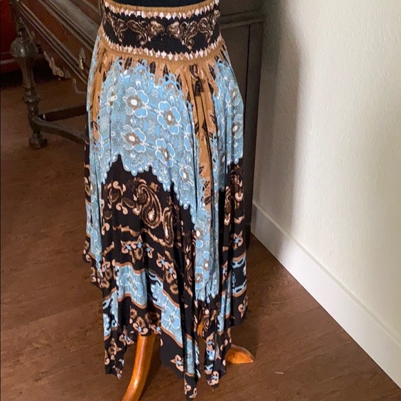 Free People Turquoise, Brown, Black Skirt. Size XS - Picture 7 of 7